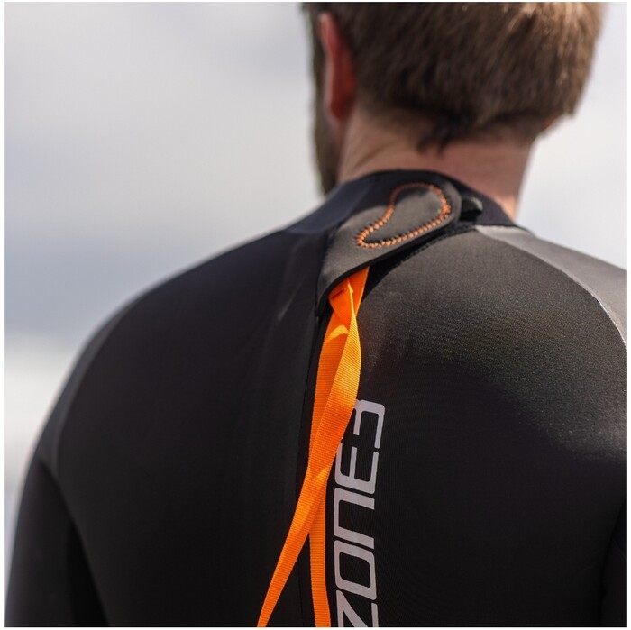 2024 Zone3 Mens Yulex Switch Back Zip Wetsuit WS24MFLMS101 - Black / Orange